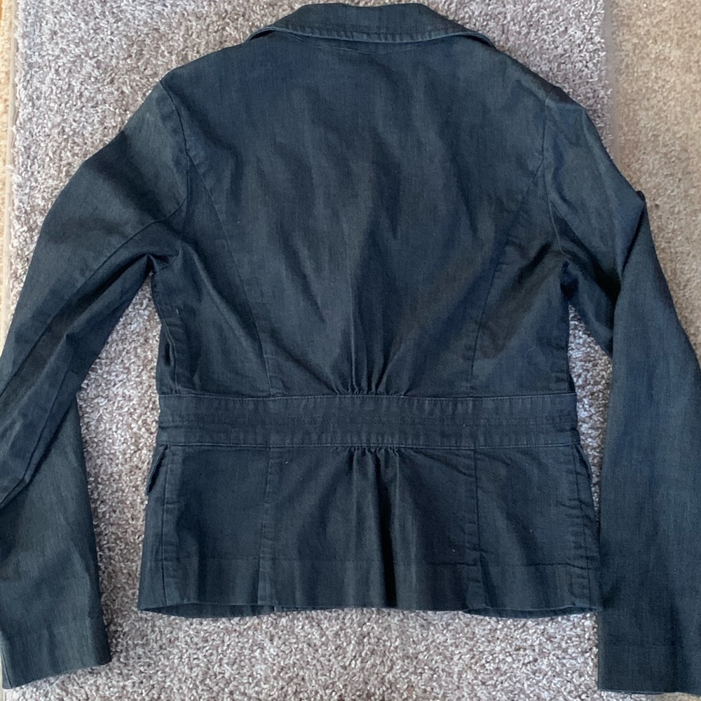 Halogen Dark Chambray Denim Two-Button Blazer Siz… - image 2